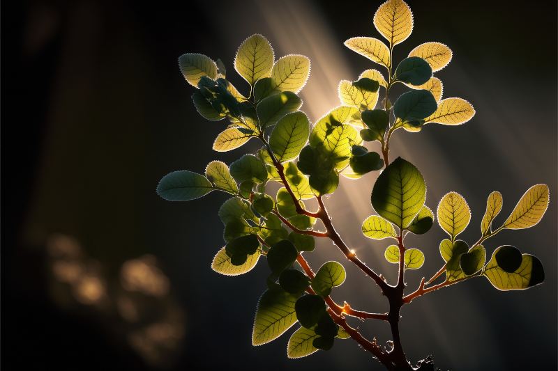 A tree growing towards the light